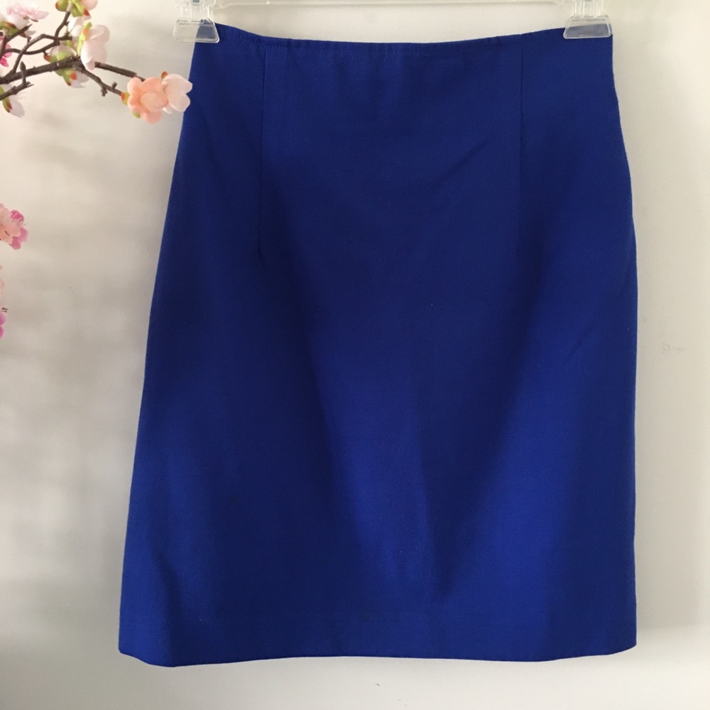 Vintage Paul et Duffier Wool Royal Blue Skirt 8